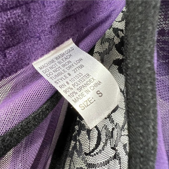 NWT Spree Intimates purple black lace bustier with thong lingerie set Size Small - Picture 3 of 7